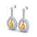2.25 CTW Citrine & Micro Pave VS/SI Diamond Earrings