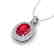 3.15 CTW Ruby & Micro Pave VS/SI Diamond Halo Necklace - 2