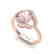 1.75 CTW Morganite & Micro Pave VS/SI Diamond Ring 10K - 2