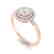 1 CTW Micro Pave VS/SI Diamond Solitaire Ring Halo 14K - 2