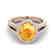 3 CTW Citrine & Micro VS/SI Diamond Halo Solitaire Ring