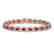 11.58 CTW Ruby & Diamond Halo Bracelet 10K Rose Gold