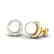 0.50 CTW Micro Pave Halo VS/SI Diamond & Pearl Earrings - 2