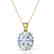 9 CTW Sky Blue Topaz Designer Solitaire Necklace 18K - 2