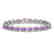 10.05 CTW Amethyst & Diamond Halo Bracelet 10K White