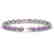 10.05 CTW Amethyst & Diamond Halo Bracelet 10K White - 2