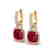 6 CTW Ruby & Micro Pave VS/SI Diamond Earrings 18K