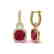 6 CTW Ruby & Micro Pave VS/SI Diamond Earrings 18K - 2