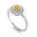 1 CTW Citrine & Micro VS/SI Diamond Ring Halo 18K White - 2