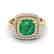 2.52 CTW Emerald & Micro VS/SI Diamond Pave Halo Ring