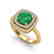 2.52 CTW Emerald & Micro VS/SI Diamond Pave Halo Ring - 2