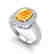 3.50 CTW Citrine & Micro Pave VS/SI Diamond Halo Ring - 2