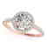 1.4 CTW Certified VS/SI Diamond Solitaire Halo Ring 14K - 2