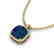 6 CTW Sapphire & Micro Pave Halo VS/SI Diamond Necklace