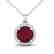2 CTW Ruby & Halo VS/SI Diamond Micro Pave Necklace - 2
