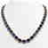58.59 CTW Sapphire & Diamond Halo Necklace 10K Yellow