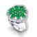 4 CTW Emerald & VS/SI Diamond Cluster Designer Halo