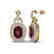 5 CTW Garnet And Micro VS/SI Diamond Pave Earrings Halo - 2