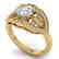 1.5 CTW Certified VS/SI Diamond Art Deco Micro Ring 18K - 2