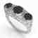 2 CTW Black Diamond Ring 14K White Gold - 2