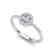 0.40 CTW Micro Pave VS/SI Diamond Ring Solitaire Halo - 2