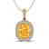 3 CTW Citrine & Micro Pave VS/SI Diamond Halo Necklace