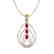 2 CTW Ruby & Micro Pave VS/SI Diamond Designer Necklace - 2