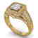 2 CTW Certified VS/SI Diamond Art Deco Halo Ring 18K - 2