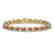 10.54 CTW Tourmaline & Diamond Halo Bracelet 10K Yellow