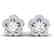 0.50 CTW Micro Pave VS/SI Diamond Earrings Moon Halo In