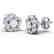 0.50 CTW Micro Pave VS/SI Diamond Earrings Moon Halo In - 2