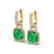 6 CTW Emerald & Micro Pave VS/SI Diamond Earrings 18K