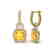 7 CTW Citrine & Micro Pave VS/SI Diamond Earrings 18K - 2