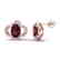 4 CTW Garnet & Micro Pave VS/SI Diamond Earrings 10K - 2