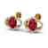 4 CTW Ruby & Micro Pave VS/SI Diamond Earrings 10K