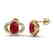 4 CTW Ruby & Micro Pave VS/SI Diamond Earrings 10K - 2