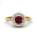 0.75 CTW Garnet & Micro Halo VS/SI Diamond Ring 18K