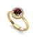 0.75 CTW Garnet & Micro Halo VS/SI Diamond Ring 18K - 2