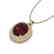 4.50 CTW Garnet & Micro Pave VS/SI Diamond Necklace 18K - 2