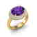 4 CTW Amethyst & Micro Pave VS/SI Diamond Ring 18K