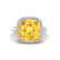 6 CTW Citrine And Micro Pave Halo VS/SI Diamond Ring