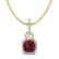 3.50 CTW Garnet & Micro VS/SI Diamond Necklace 18K - 2