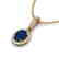 2 CTW Sapphire & Micro Pave VS/SI Diamond Necklace Halo - 2