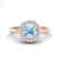 0.75 CTW Sky Blue Topaz & Micro Pave Halo VS/SI Diamond
