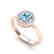 0.75 CTW Sky Blue Topaz & Micro Pave Halo VS/SI Diamond - 2