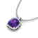 6 CTW Amethyst & Micro Pave Halo VS/SI Diamond Necklace