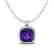 6 CTW Amethyst & Micro Pave Halo VS/SI Diamond Necklace - 2