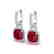 6 CTW Ruby & Micro Pave VS/SI Diamond Earrings 18K