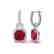 6 CTW Ruby & Micro Pave VS/SI Diamond Earrings 18K - 2