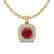 1.08 CTW Ruby & Micro VS/SI Diamond Necklace Halo 18K